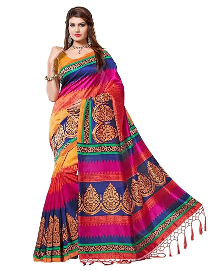 Art Silk with blouse piece Saree