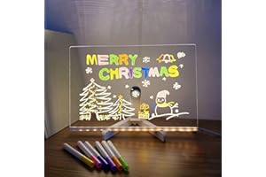NOISSUE Glowing Acrylic Message Board,Glowing Acrylic Marker Board, Light up Dry Erase Board with Stand,Glowing Acrylic Board for Office School Home (8 * 12)