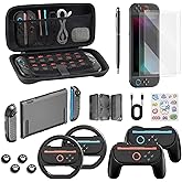TPGSING Nintendo Switch 2 Accessories Bundle, 18 in 1 Kit for Switch 2 Gamer, Includes Carrying Case, Screen Protector, Joycon Grips, Steering Wheels, Stylus, Joycon Case, Console Protective Cover