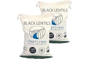 CLEAR CREEK Black Lentils | Caviar or Beluga Lentils | 8 lbs (2-4 lb pack) | Non-GMO | Kosher | Vegan | Non-Irradiated