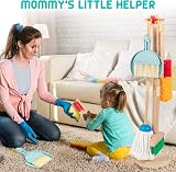 HELLOWOOD 8-Piece Wooden Cleaning Set for Kids Beech Wood Pretend Play view 5