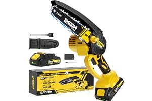 6-Inch Mini Chainsaw Cordless, 21V 2.0Ah Battery Powered Electric Pruning Saw, One-Hand Chain Saw for Tree Trimming, Lightweight, Small and Easy Control for Seniors, Women, Beginners & Yard Work