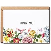 OystersPearl Modern Floral Thank You Cards - Bridal Shower Thank You Card - Baby Shower Thank You Cards - Note Cards With Envelopes - Cute Thank You Card