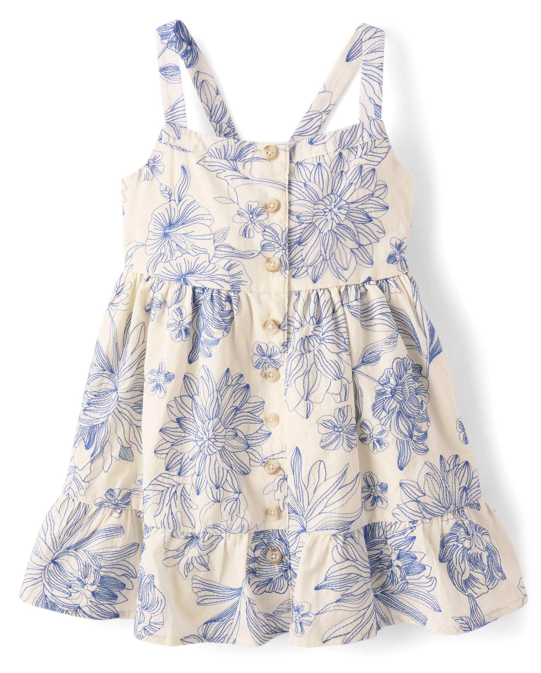 Gymboree,Girls,and Toddler Sleeveless Dresses,Ivory Floral,6 Image