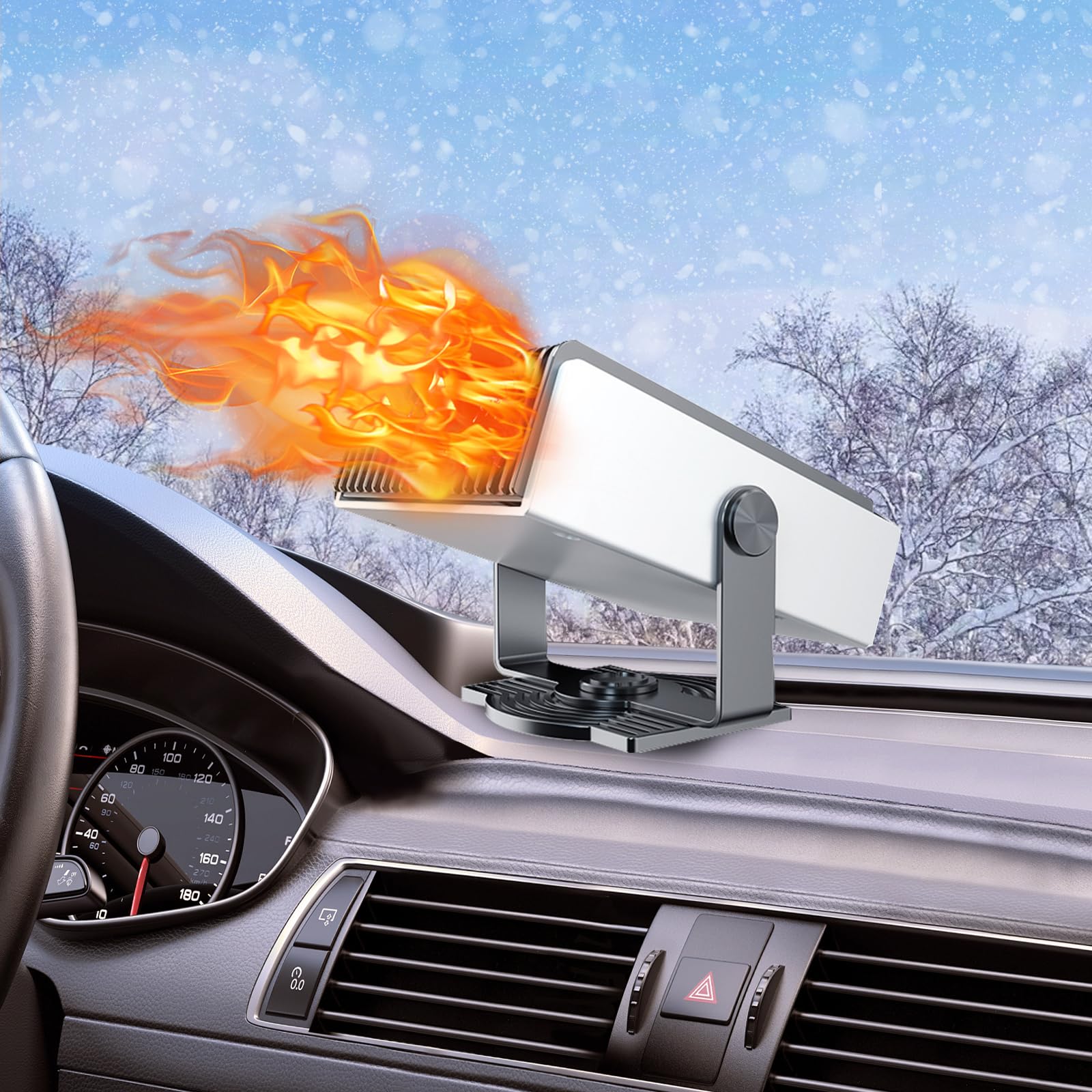 Photo 1 of 12V 150W Portable Car Heater Fast Demisting Defroster, Automobile Car Heater Can Heat Rapidly inwith Heating Cooling Air Purify, 360Degree Rotary Defroster Portable Car Heater (FF-1)