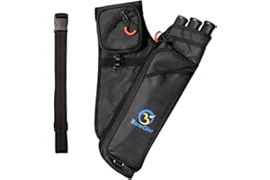 BowQier Archery Back Arrow Quiver Holder, Tube Hip Quiver Waist Hanged Carry Bag - Adjustable Nylon Belt for Bow Hunting and Target Practicing for Youth and Adults