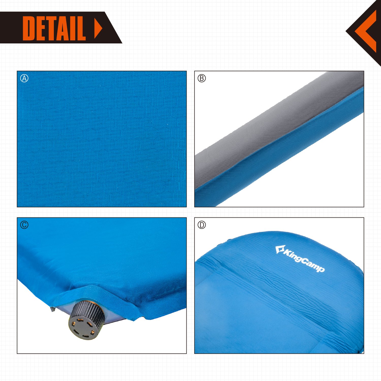 KingCamp Wave Deluxe II Selbstaufblasbare Isomatte, 191 x 64 x 5 cm