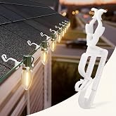 Christmas Light Clips, Shingle Gutter Clips for C7 C9 Lights, 100 Pack | Universal Clips for Mini Lights, Icicle Lights, Roof Light Clips for House Yard Fence Eaves, Christmas Decorations, White
