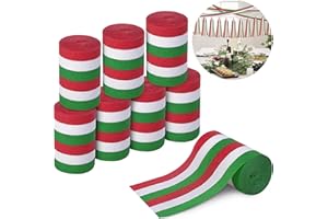 Tlswshsy 8 Rolls Christmas Crepe Paper Streamers, 262 ft Red Green White Crepe Rolls, Christmas Paper Streamer Decoration for Xmas Festivals Birthday Party Decor DIY Crafts
