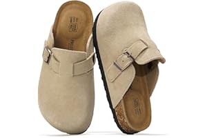 Project Cloud 100% Genuine Leather Kids Clogs with Cork Footbed Arch Support - Non-Slip Slippers & Sandals for Boys & Girls Footwear