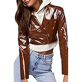 Forever 21 Womens Faux Patent Leather Cropped Blazer