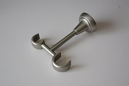 Ceiling Curtain Pole Bracket Silver O19mm O25mm Pack Of 2