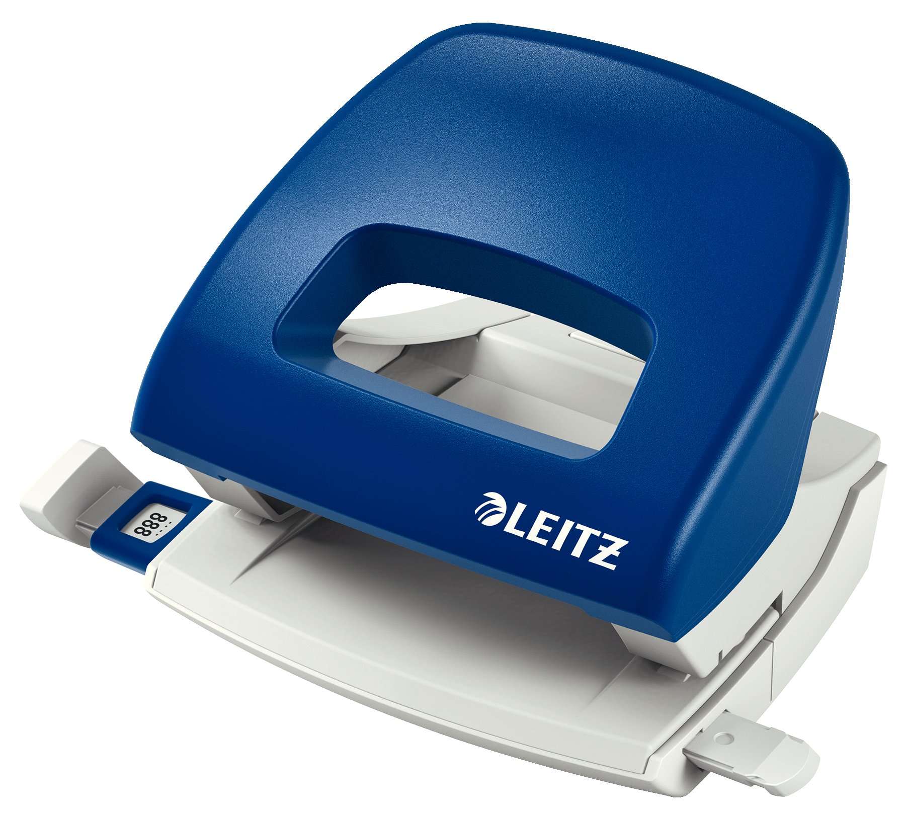 Leitz Hole Punch, 16 Sheets, Guide Bar with Format Markings, Metal and Plastic, NeXXt Range, 50380035 - Blue
