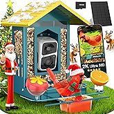 PeckCam® Bird Feeder with Camera, AI Identify 10000+ Birds, 2K HD Video Bird Camera Live with Solar Panel, 32GB Card & DIY Add-ons, Smart Birdhouse Camera for Outdoor, Gift for Birds Lover, Metal