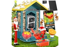 PeckCam® Bird Feeder with Camera, AI Identify 10000+ Birds, 2K HD Video Bird Camera Live with Solar Panel, 32GB Card & DIY Add-ons, Smart Birdhouse Camera for Outdoor, Gift for Birds Lover, Metal