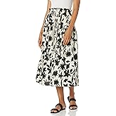 Moon River Womens Floral Tassel Tiered Pleats Midi Skirt