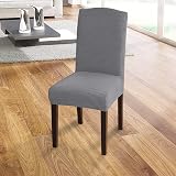 Granbest High Stretch Jacquard Parson Chair Covers Set of 4 Light Grey view 2