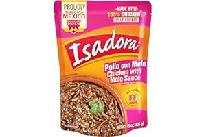 Isadora Fully Cooked Pollo con Mole 15 oz Pouch, Ready-to-Eat Microwave Meal, Seasoned Shredded Chicken, Gluten Free, Authentic Mexican Ingredients, Shelf Stable Meat