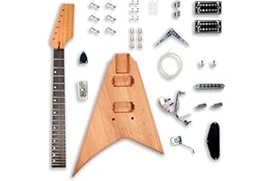 BexGears DIY SFV Electric Guitar Kits for V Electric Guitar Mahogany body Mahogany neck & composite ebony fingerboard You Build The Guitar