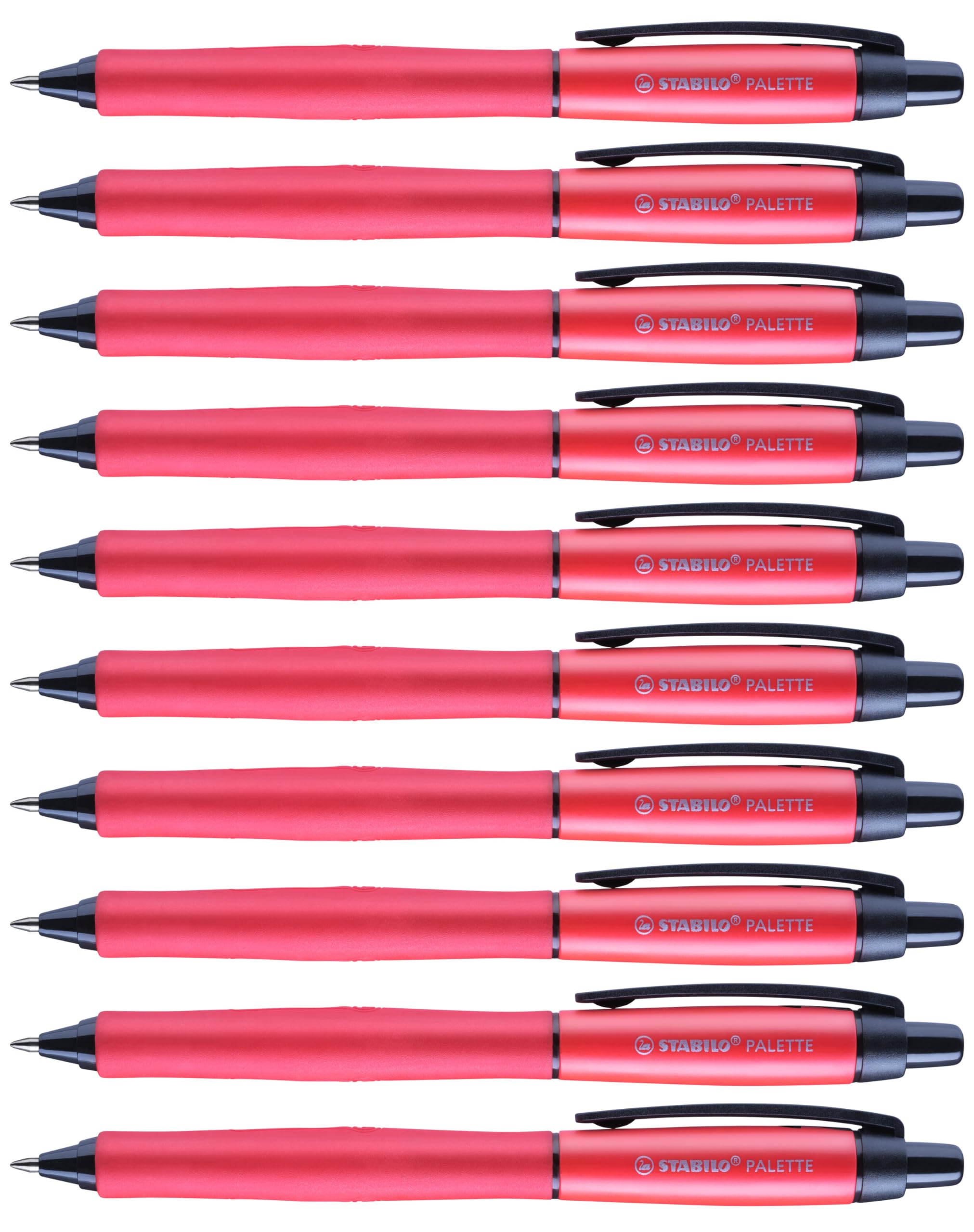 STABILO PALETTE - Retractable Gel Pen - Pack of 10 - Red