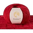 Gisimo 100% Inner Mongolian Cashmere Yarn, 6-Ply Luxurious and Soft Yarn for Hand Knitting & Crocheting (Red,1 Ball)