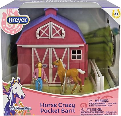 Amazon Com Breyer Stablemates Horse Crazy Pocket Barn And Horse
