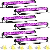 42W 6 Pack LED Black Light Bar, Blacklight Light Up to Lagre Area with 6ft Cable+Switch+Plug, Glow Party Light Supply for Halloween, Fluorescent Poster, Body Paint, Birthday,Classroom, Bedroom