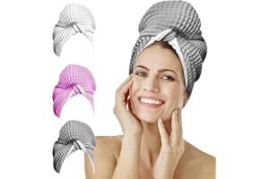 Microfiber Hair Towel - For Fast Safe & Frizz-free Drying - Premium Large Compact Lightweight and Absorbent - One Size Fits A