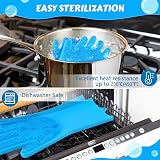 pecute Cleaning Gloves Multifunction Dog Cat Grooming Silicone Gloves Large view 5