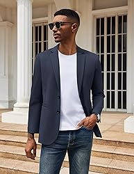 COOFANDY Men Stretch Knitted Blazer Jacket Slim Fit