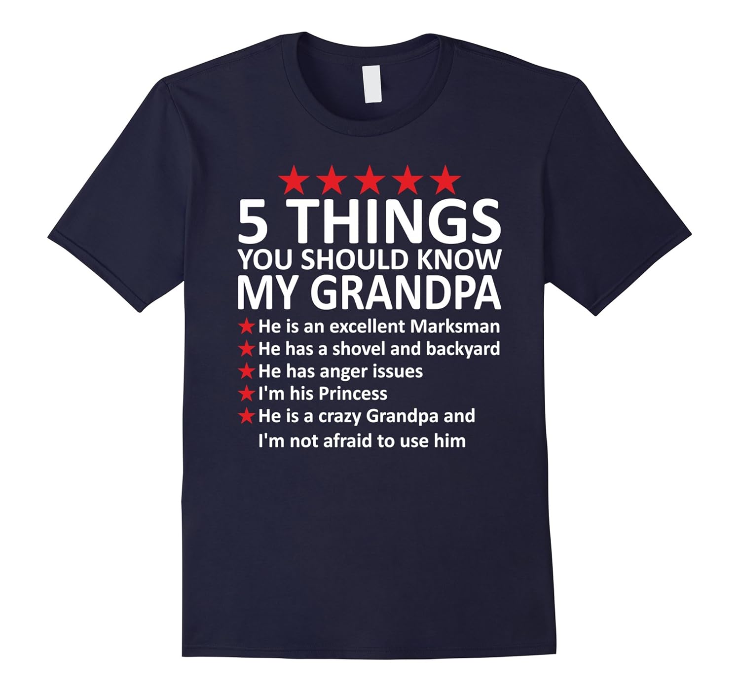 5 things you should know about my grandpa t shirts-Rose