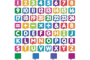 FLYAB Alphabet & Number Wall Stickers - Colored Removable Eduacational Letters Decals for Kids Bedroom Preschool Line Up Spots for Classroom Floor Reading Corner Decorations