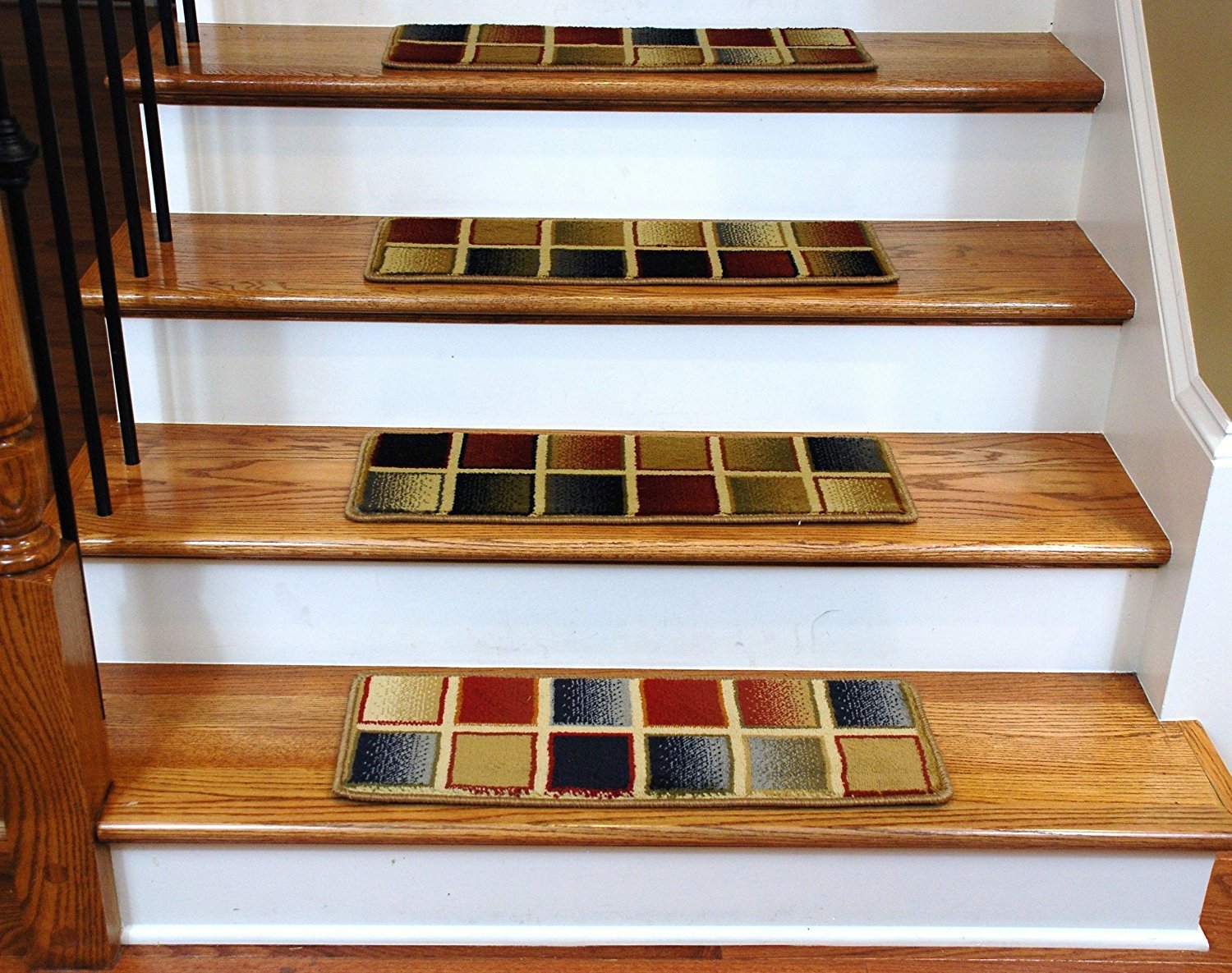 Premium Carpet Stair Treads Checkerboard 13 Pack Staircase Step