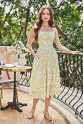 Floral Corset Dress for Women Ruched Bust Flowy