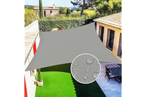 Artpuch Waterproof Sun Shade Sail 8' x 14' Rectangular Light Gray Shade Canopy 90% UV Resistant for Outdoor Patio Garden Backyard WP05 Customized