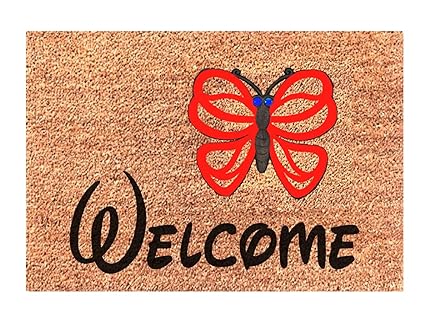 Amazon Com Designer Welcome Butterfly Home Decor Doormat