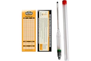 Craft A Brew - Polycarbonate Hydrometer - Triple Scale - Measures Potential Alcohol Content & Density of Sugar - Durable & Built to Last - Specific Gravity, Potential ABV, & Brix