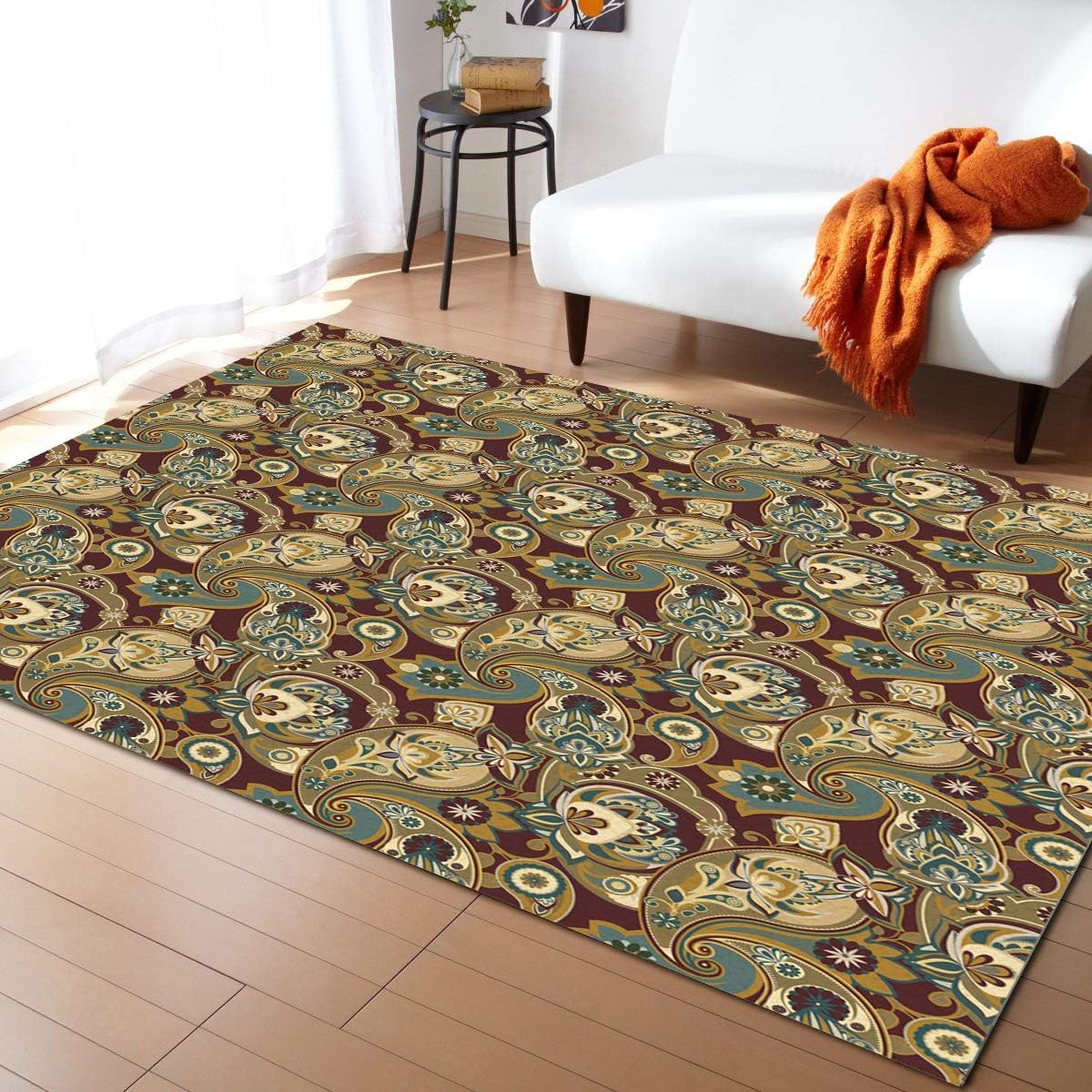 Modern Area Rugs 4x6 Feet, Large Rectangle Mat, Durable and Cozy Indoor Carpet