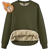 TACVASEN Women's Crewneck Sweatshirt Fleece Lined Sherpa Pullover Winter Shirt Warm Sweaters Long Sleeve Tops