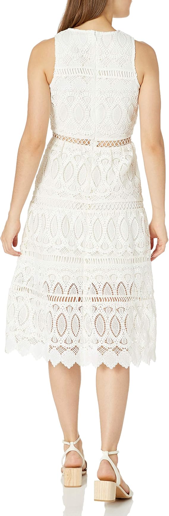 embroidered fit and flare dress by joa