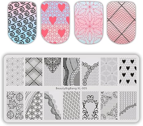 Amazon Co Jp Beautybigbang ネイルプレート スタンピングネイルプレート ステンレス ネイルデザイン用品 可愛い柄 大人気 ファッション ホーム キッチン