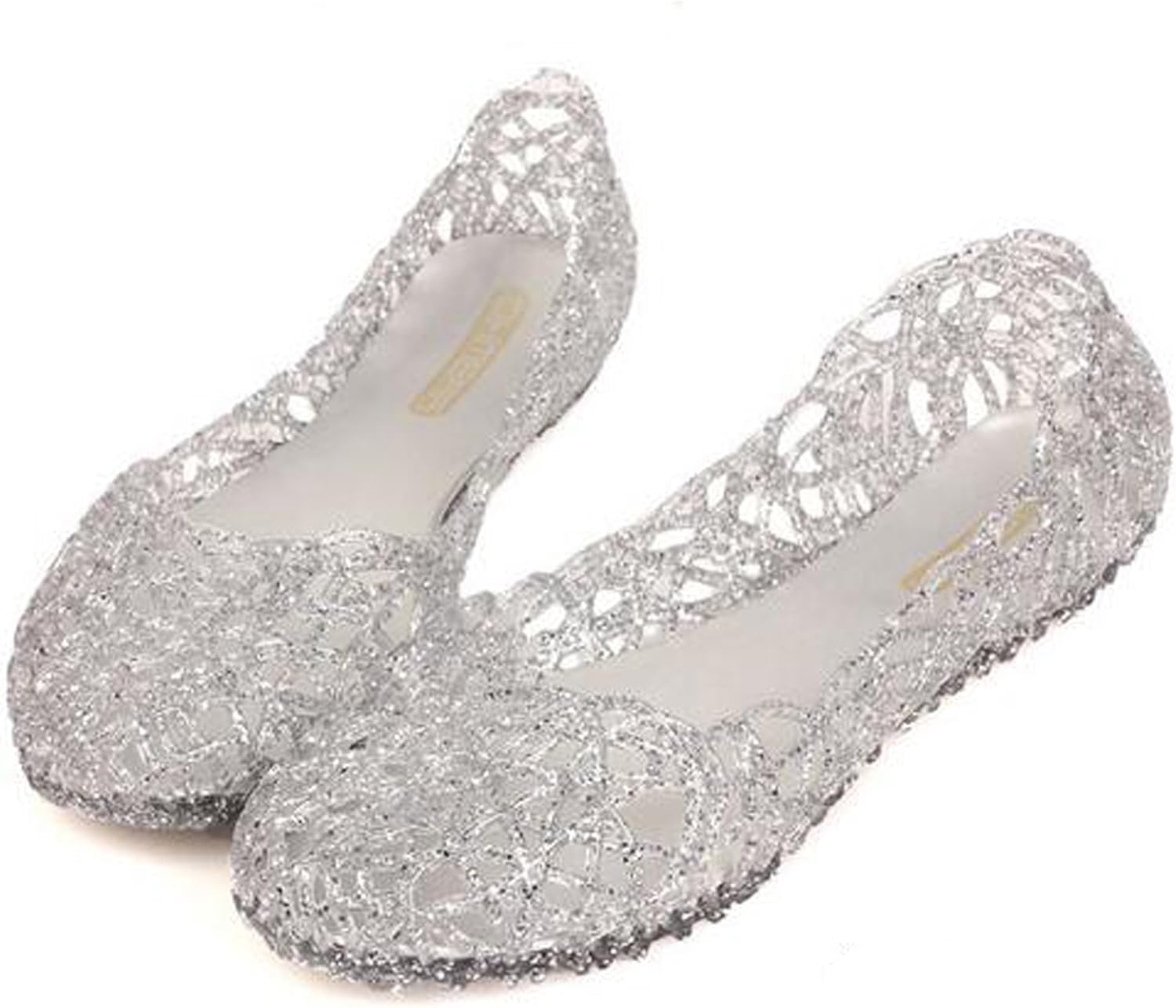 silver flat sandals size 12