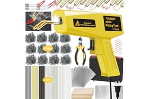 FGRSRZ 200W Plastic Welder, Plastic Weld Kit with 1200PCS Hot Staples+78PCS Plastic Welding Rods, 3-IN-1 Plastic Repair Kit, Plastic Welding Gun For Car Bumper/Kayaks/Toys(Yellow)