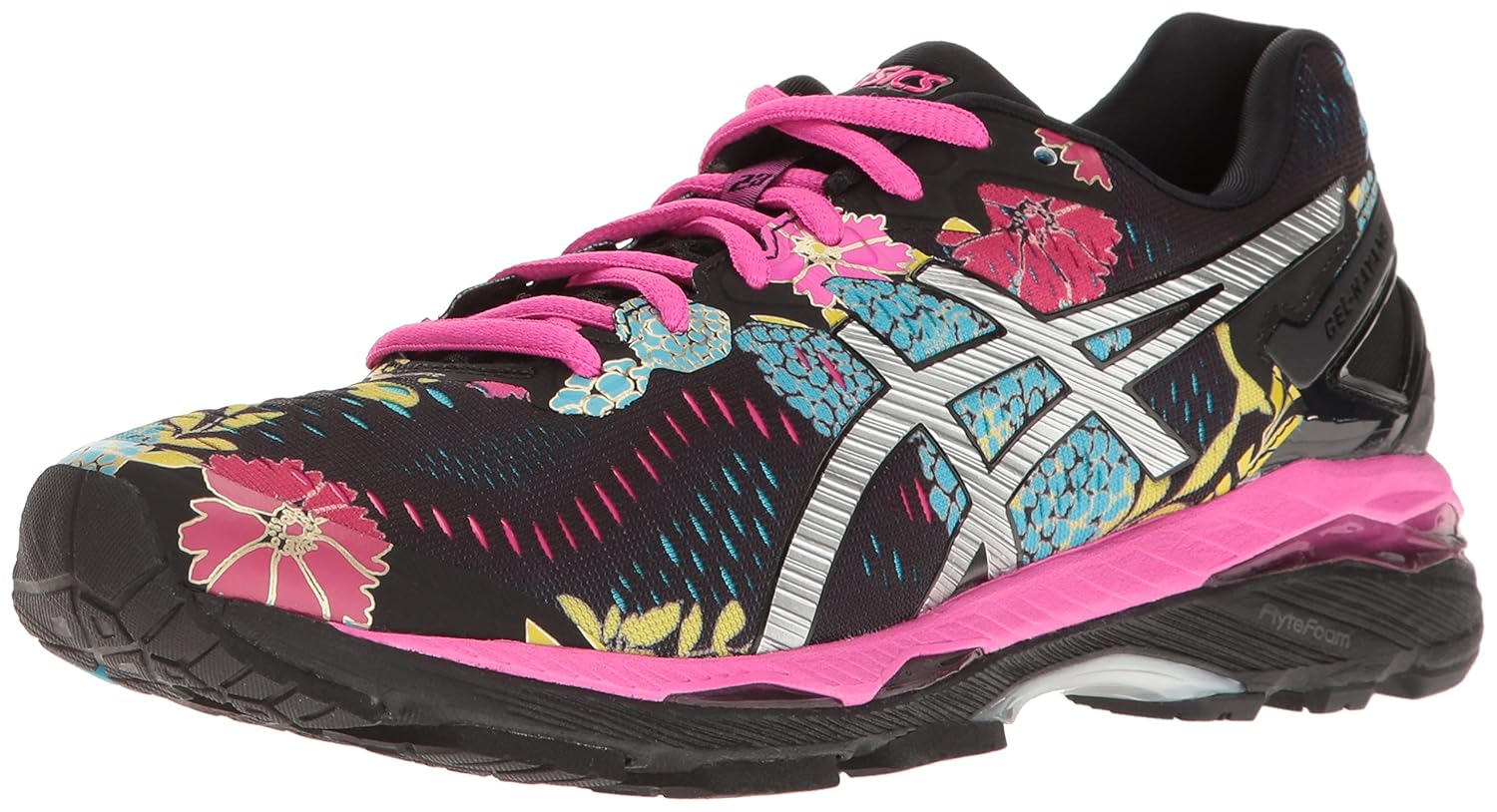 Asics gel kayano 23 women's black silver pink glow Clearance