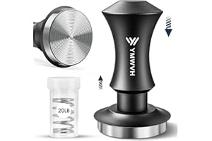 YMWVH Espresso Tamper 53.3mm,30lb Spring Loaded Tamper Black, Professional Barista Coffee Tamper With 100% Stainless Steel Ripple Base, Compatible with Breville 54mm Portafilter