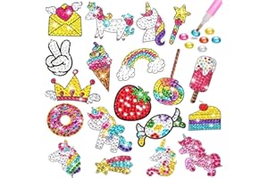Fadgesy Kids' Paint by Number Kits,5D Diamond Stickers Kits for Kids Arts,Gift Suitable for Boys and Girls Aged 6-12,Kids and Adult Beginners (HC-Candy Unicorn 19pcs)