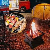 Odoland Camping Fire Pit 2 in 1 Wood Burning Grill with Grate Carry Bag view 7