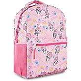 Hello Kitty Allover School Backpack - Kitty, My Melody, Kuromi, Keroppi - Officially Licensed School Bookbag (My Melody Pink)