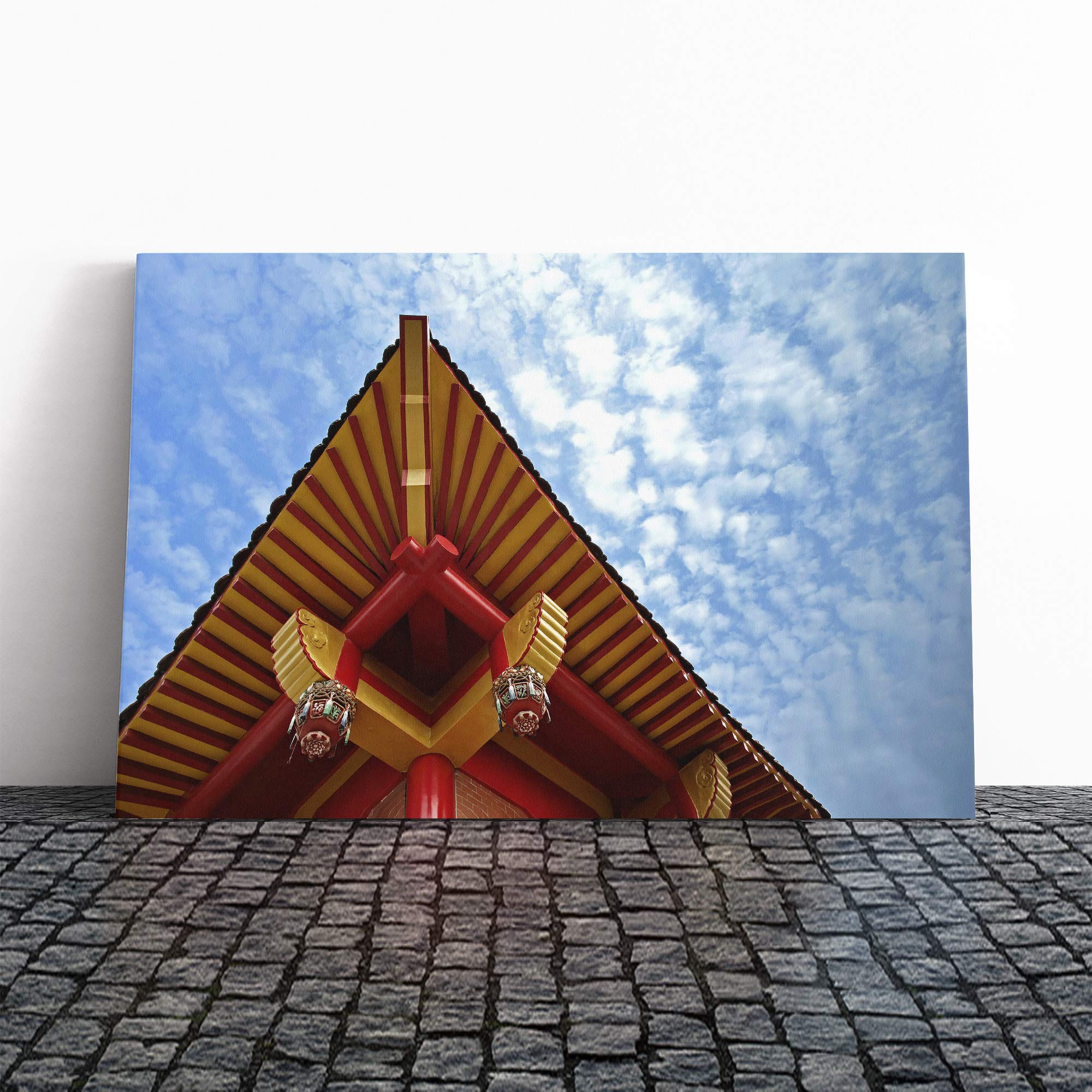 Architecture Oriental (1) Canvas Print | Gallery Wrapped 30mm Frame Wall Art | 20x14 inches | Ready to Hang | Modern Cityscape Picture | Living Room Bedroom Lounge Office