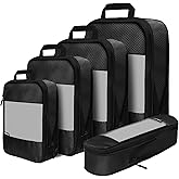 Compression Packing Cubes for Suitcases,5 Set Travel Essentials, Lightweight Luggage Organizer Bags, Travel Cubes for Carry on